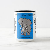 Afrikaans dier - Cool ELEPHANT - Wildlife - Tweekleurige Koffiemok (Center)