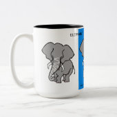 Afrikaans dier - Cool ELEPHANT - Wildlife - Tweekleurige Koffiemok (Links)