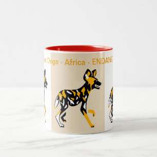 Afrikaans dier - Geschilderde honden - Kaapse jach Tweekleurige Koffiemok