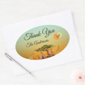 Afrikaans Dier Geslacht onthullen Behuizing Kaart Ovale Sticker (Envelop)