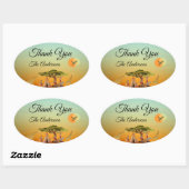 Afrikaans Dier Geslacht onthullen Behuizing Kaart Ovale Sticker (Vel)