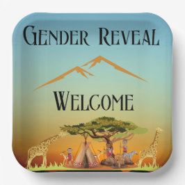 Afrikaans Dier Geslacht onthullen Behuizing Kaart Papieren Bordje