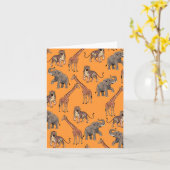 Afrikaans Dierenpatroon Kaart (Gele Bloem)