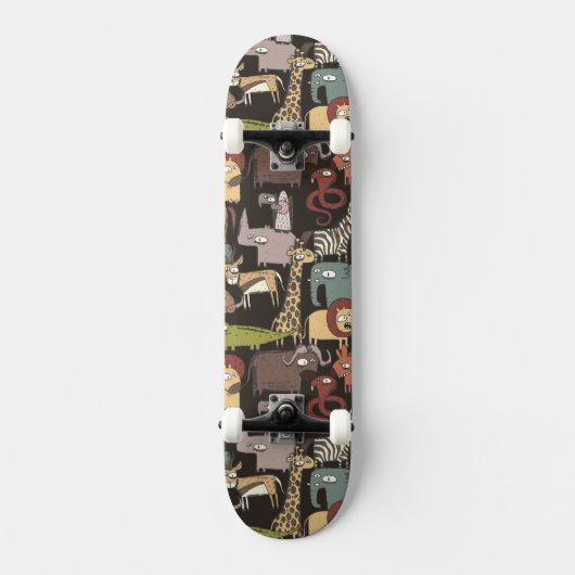 Afrikaans Dierenpatroon Skateboard (Voorkant)