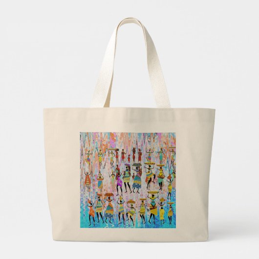Afrikaans dorp grote tote bag (Achterkant)