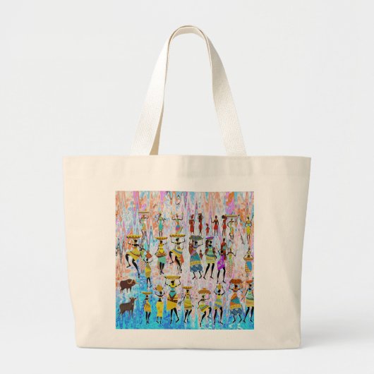 Afrikaans dorp grote tote bag (Voorkant)