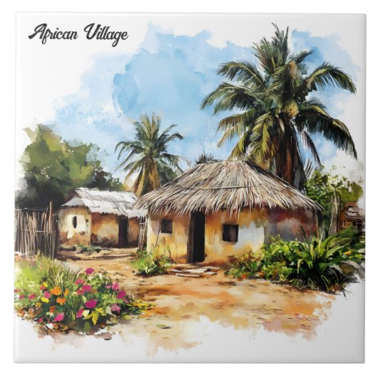 Afrikaans dorp tegeltje (Voorkant)