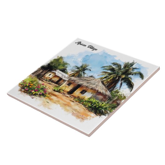 Afrikaans dorp tegeltje (Zijkant)