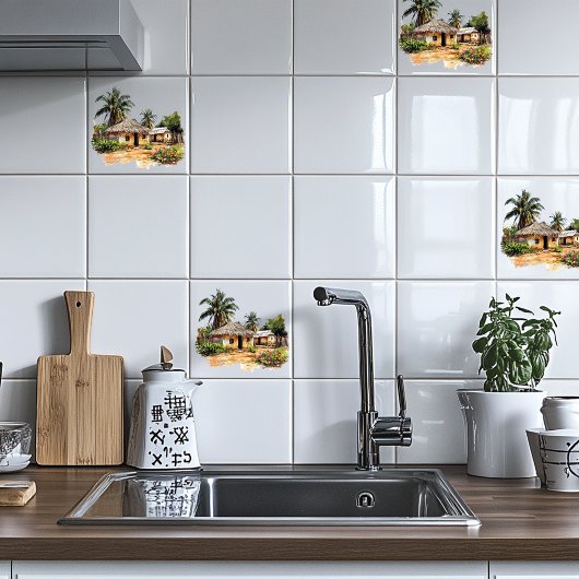 Afrikaans dorp tegeltje