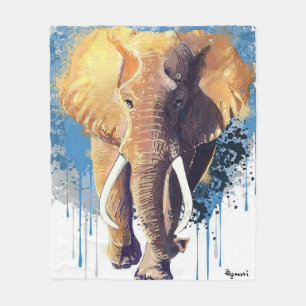 Afrikaans ellefant design Wilddieren Fleece Deken