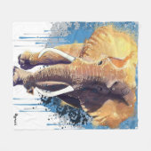 Afrikaans ellefant design | Wilddieren Fleece Deken (Voorkant (Horizontaal))