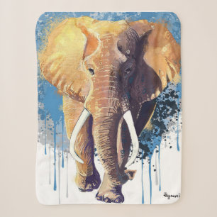 Afrikaans ellefant design   Wilddieren Sherpa Deken