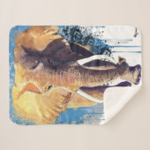 Afrikaans ellefant design | Wilddieren Sherpa Deken (Voorkant (horizontaal))