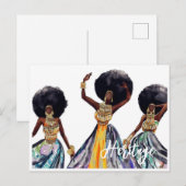 Afrikaans Erfgoed Mooie Vrouwen in Gouden Sieraden Briefkaart (Voorkant / Achterkant)
