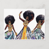 Afrikaans Erfgoed Mooie Vrouwen in Gouden Sieraden Briefkaart (Voorkant)
