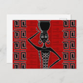 Afrikaans ethisch sierzwart en rood N1 Briefkaart (Voorkant / Achterkant)