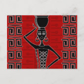 Afrikaans ethisch sierzwart en rood N1 Briefkaart (Voorkant)