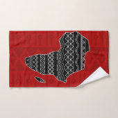 Afrikaans ethisch sierzwart en rood N9 Bad Handdoek (Handdoek)