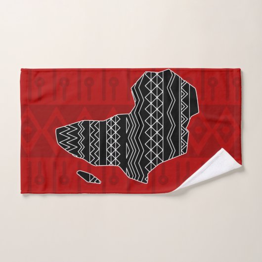 Afrikaans ethisch sierzwart en rood N9 Bad Handdoek (Handdoek)
