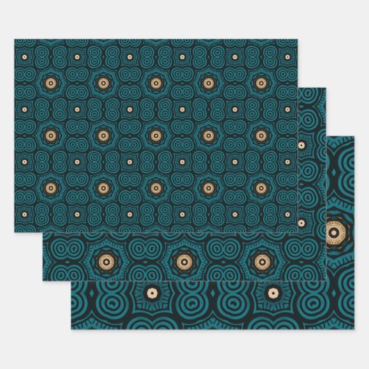 Afrikaans etnisch geïnspireerd patroon nr. 5 inpakpapier vel (Set)