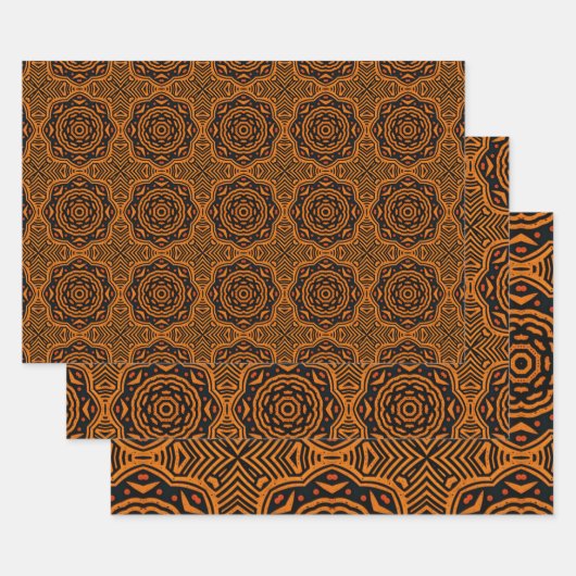 Afrikaans etnisch geïnspireerd patroon nr. 6 inpakpapier vel (Set)