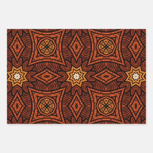 Afrikaans etnisch geïnspireerd patroon nr. 8 inpakpapier vel (Voorkant 3)