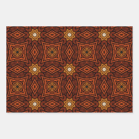 Afrikaans etnisch geïnspireerd patroon nr. 8 inpakpapier vel (Voorkant 2)