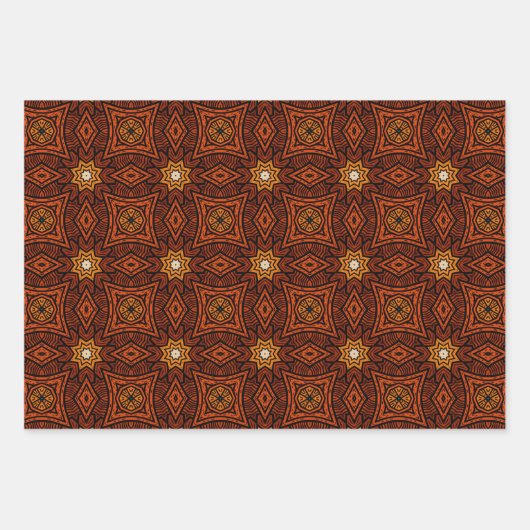 Afrikaans etnisch geïnspireerd patroon nr. 8 inpakpapier vel (Voorkant)