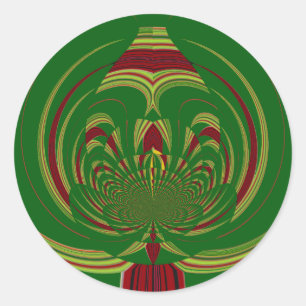 Afrikaans Etnisch Groen Bloemen Motief Patroon Ont Ronde Sticker