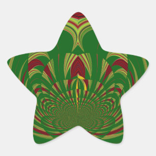 Afrikaans Etnisch Groen Bloemen Motief Patroon Ont Ster Sticker