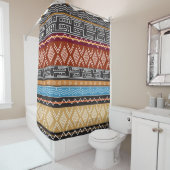 Afrikaans etnisch patroonmengelmoes douchegordijn (In situ)