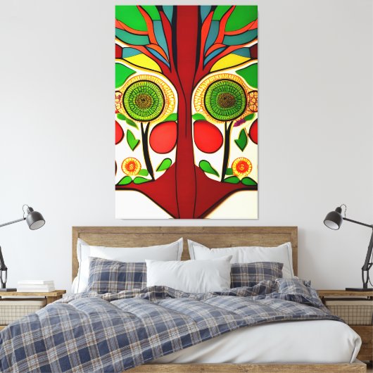 Afrikaans geïnspireerd design, heldere kleuren, ab canvas afdruk (Insitu (Slaapkamer))