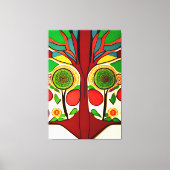 Afrikaans geïnspireerd design, heldere kleuren, ab canvas afdruk (Voorkant)