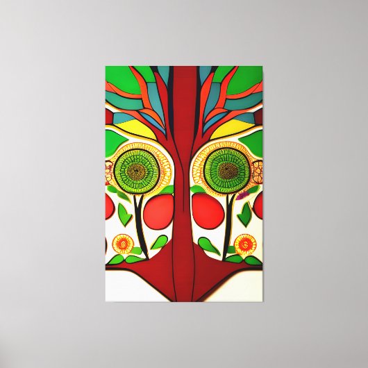 Afrikaans geïnspireerd design, heldere kleuren, ab canvas afdruk (Voorkant)