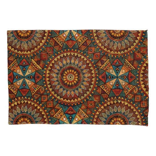 Afrikaans-geïnspireerd geometrisch lichaamskussen kussensloop (Voorkant)