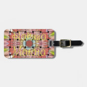 Afrikaans geïnspireerde kunstdruk – geometrisch ge bagagelabel (Voorkant horizontaal)