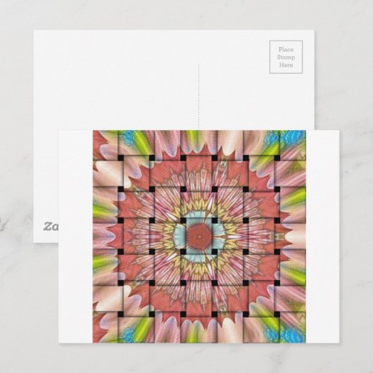 Afrikaans geïnspireerde kunstdruk – geometrisch ge briefkaart (Voorkant / Achterkant)