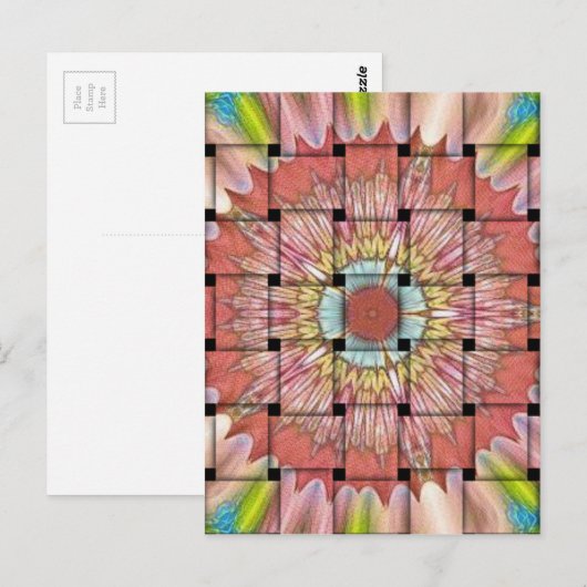 Afrikaans geïnspireerde kunstdruk – geometrisch ge briefkaart (Voorkant / Achterkant)