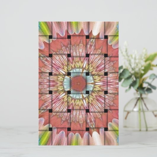 Afrikaans geïnspireerde kunstdruk – geometrisch ge briefpapier (Staand voorkant)