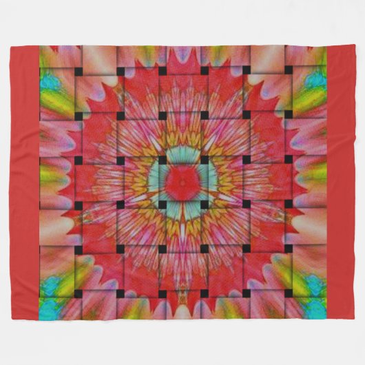 Afrikaans geïnspireerde kunstdruk – geometrisch ge fleece deken (Voorkant (Horizontaal))