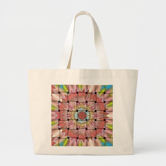 Afrikaans geïnspireerde kunstdruk – geometrisch ge grote tote bag (Voorkant)
