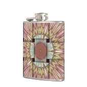 Afrikaans geïnspireerde kunstdruk – geometrisch ge heupfles (Links)