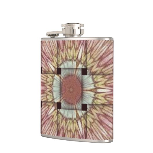 Afrikaans geïnspireerde kunstdruk – geometrisch ge heupfles (Links)