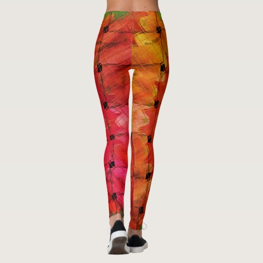 Afrikaans geïnspireerde kunstdruk – geometrisch ge leggings (Achterkant)