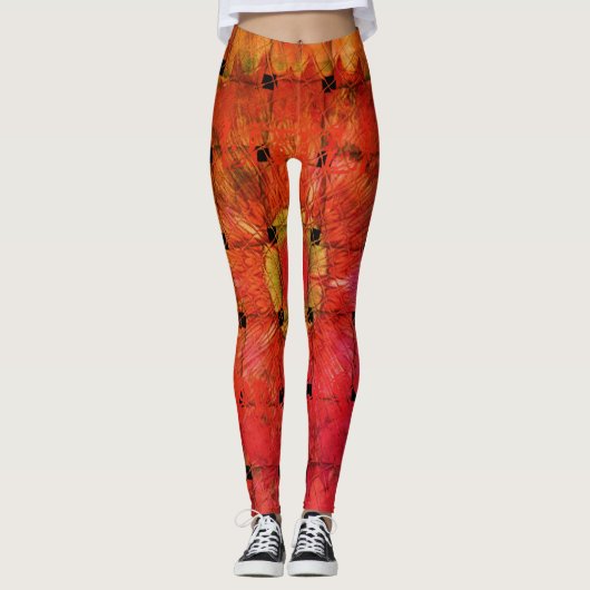 Afrikaans geïnspireerde kunstdruk – geometrisch ge leggings (Voorkant)