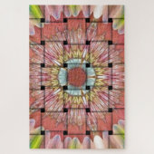 Afrikaans geïnspireerde kunstdruk – geometrisch ge legpuzzel (Verticaal)