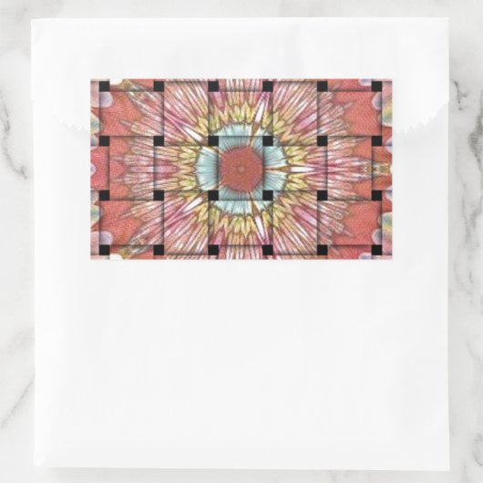 Afrikaans geïnspireerde kunstdruk – geometrisch ge rechthoekige sticker (Tas)