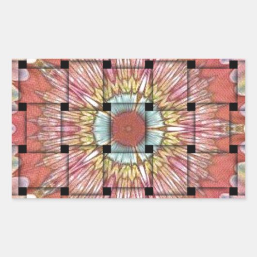 Afrikaans geïnspireerde kunstdruk – geometrisch ge rechthoekige sticker (Voorkant)