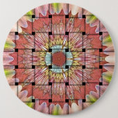 Afrikaans geïnspireerde kunstdruk – geometrisch ge ronde button 6,0 cm (Voorkant)