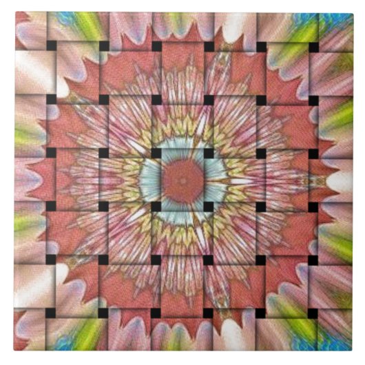 Afrikaans geïnspireerde kunstdruk – geometrisch ge tegeltje (Voorkant)